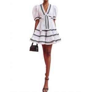 Celia B Ruffle White and Black Mini Dress